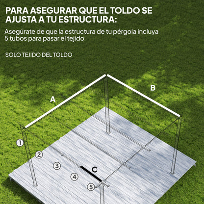 Outsunny Techo De Pérgola 3x2_3