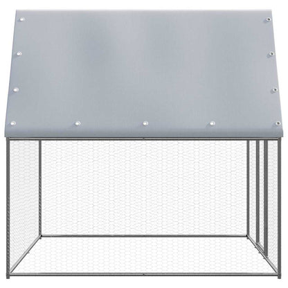 Vidaxl Gallinero De Acero Galvanizado Plateado Y Gris 2x2x2 M_3