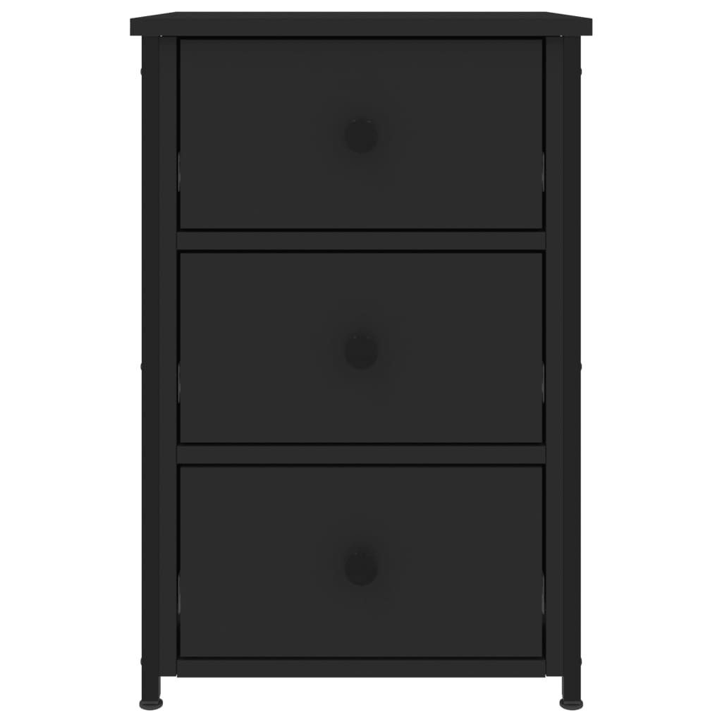 Mesita De Noche Madera De Ingeniería Negro 40x36x60 Cm_3
