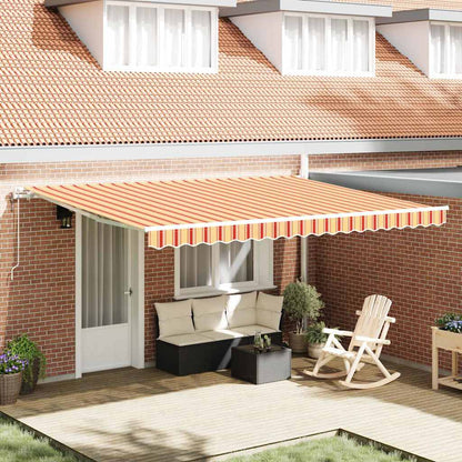 Toldo Retráctil Amarillo Y Naranja 450 X 350 Cm Tela Y Aluminio_1