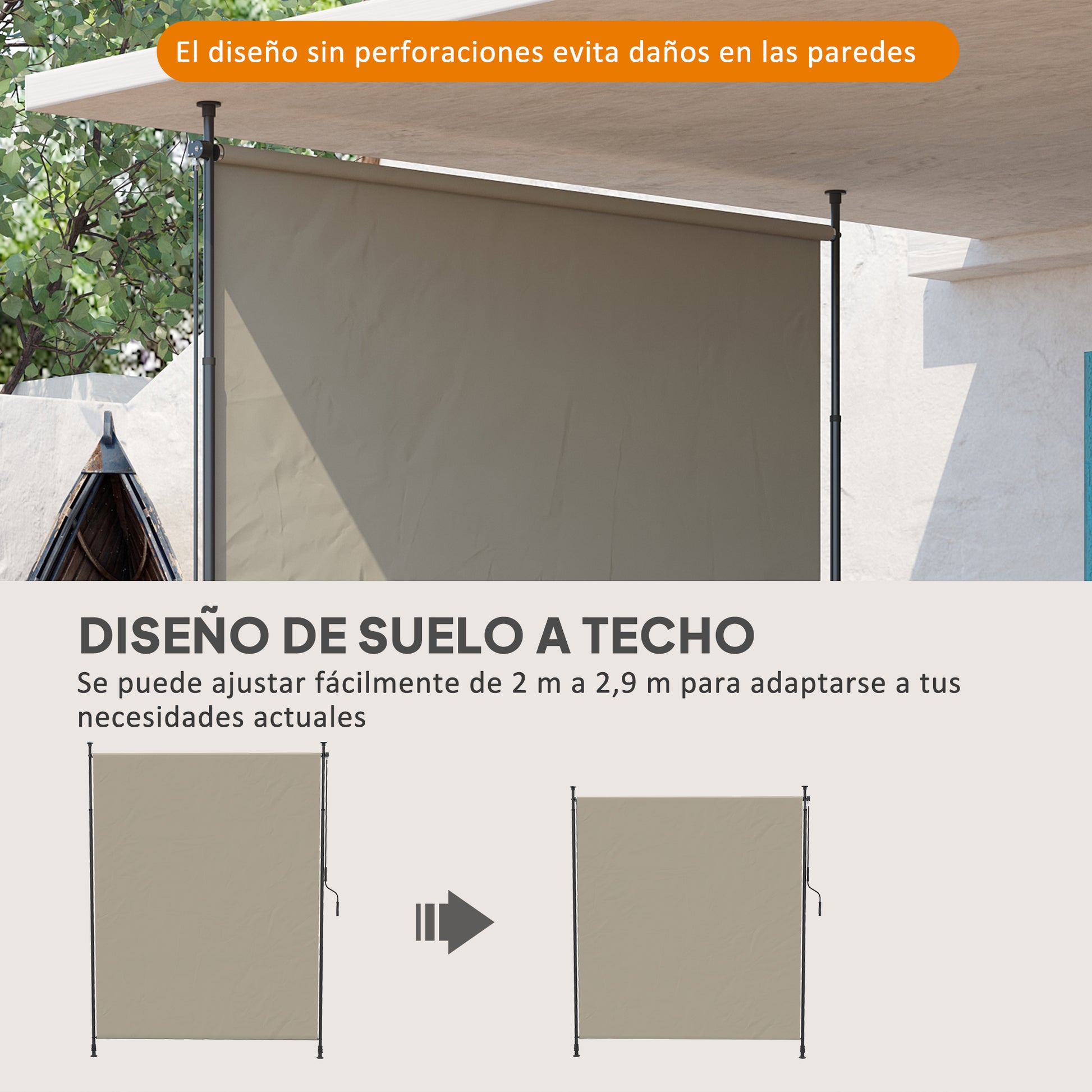Outsunny Toldo Vertical Exterior 200x305 Cm_3
