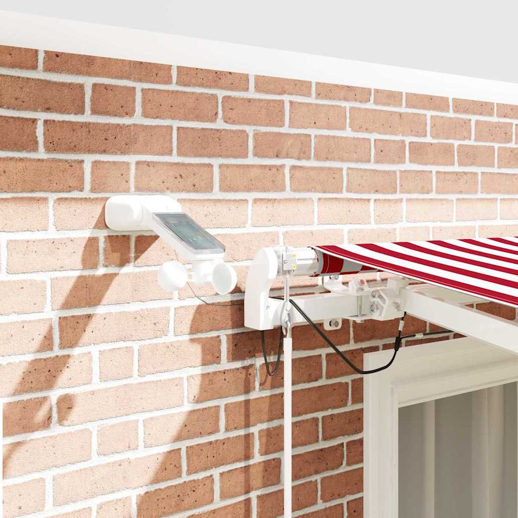Toldo Retráctil Rojo Y Blanco 300 X 250 Cm Poliéster_3