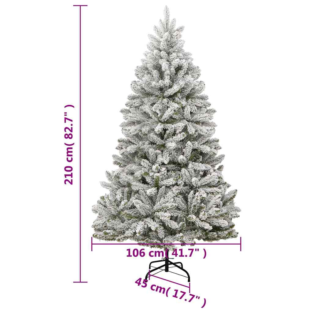 Vidaxl Árbol De Navidad Artificial Con Bisagras 300 Led Y Bolas 210 Cm_2