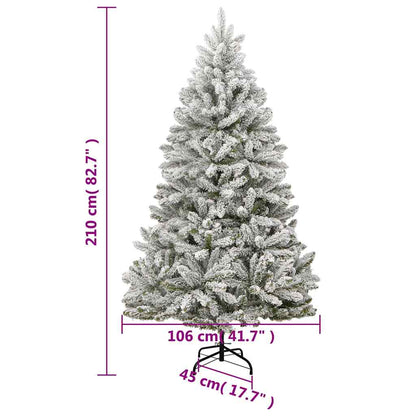 Vidaxl Árbol De Navidad Artificial Con Bisagras 300 Led Y Bolas 210 Cm_2