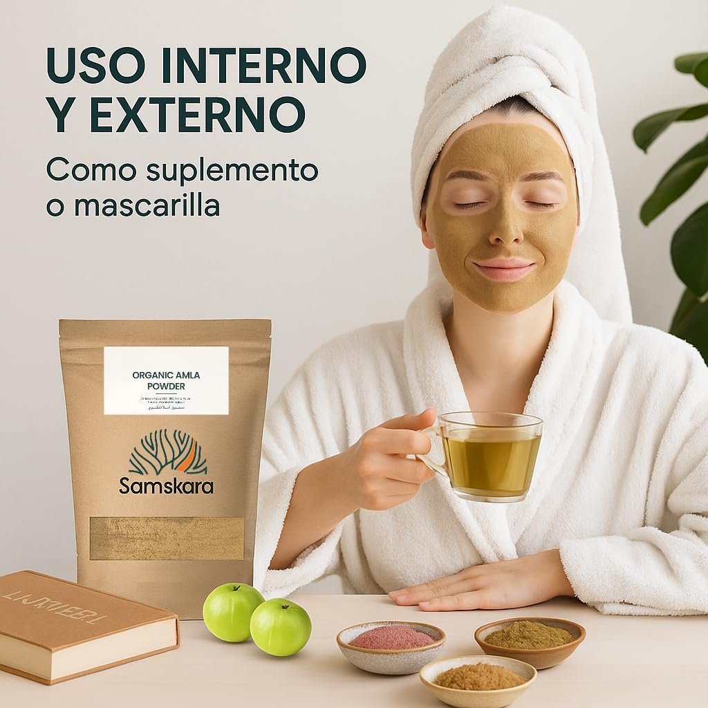 Amla en Polvo BIO | Samskara | para Cabello y Piel | Fuente Natural de Vitamina C, Colágeno y Calcio - 250 gr_2