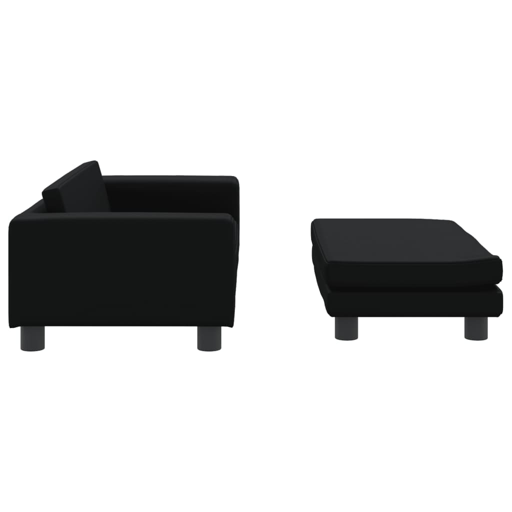 Cama De Perros Con Extensión Cuero Sintético Negro 100x50x30 Cm / Vetonek_2