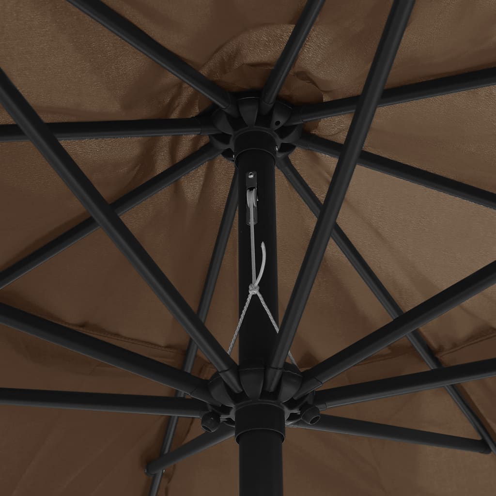 Sombrilla De Jardín Con Palo De Metal Taupe 390 Cm_3