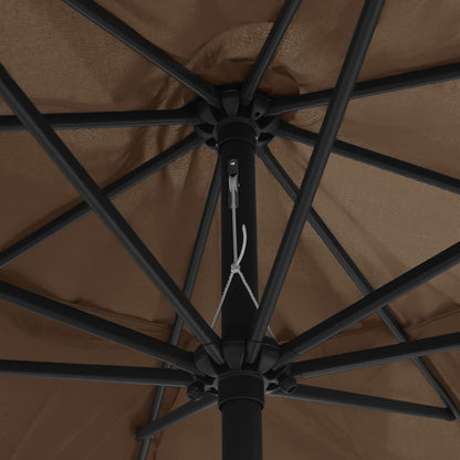 Sombrilla De Jardín Con Palo De Metal Taupe 390 Cm_3