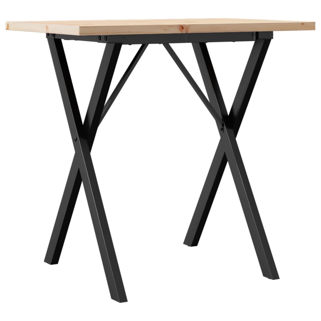 Mesa De Comedor Marco X Madera Maciza Pino Y Acero 80x50x75,5cm_4