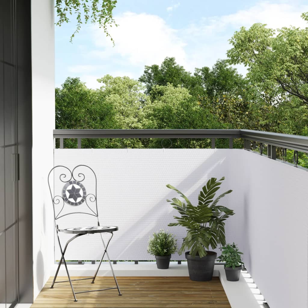 Toldo Para Balcón Ratán Sintético Blanco 500x80 Cm / Vetonek_3