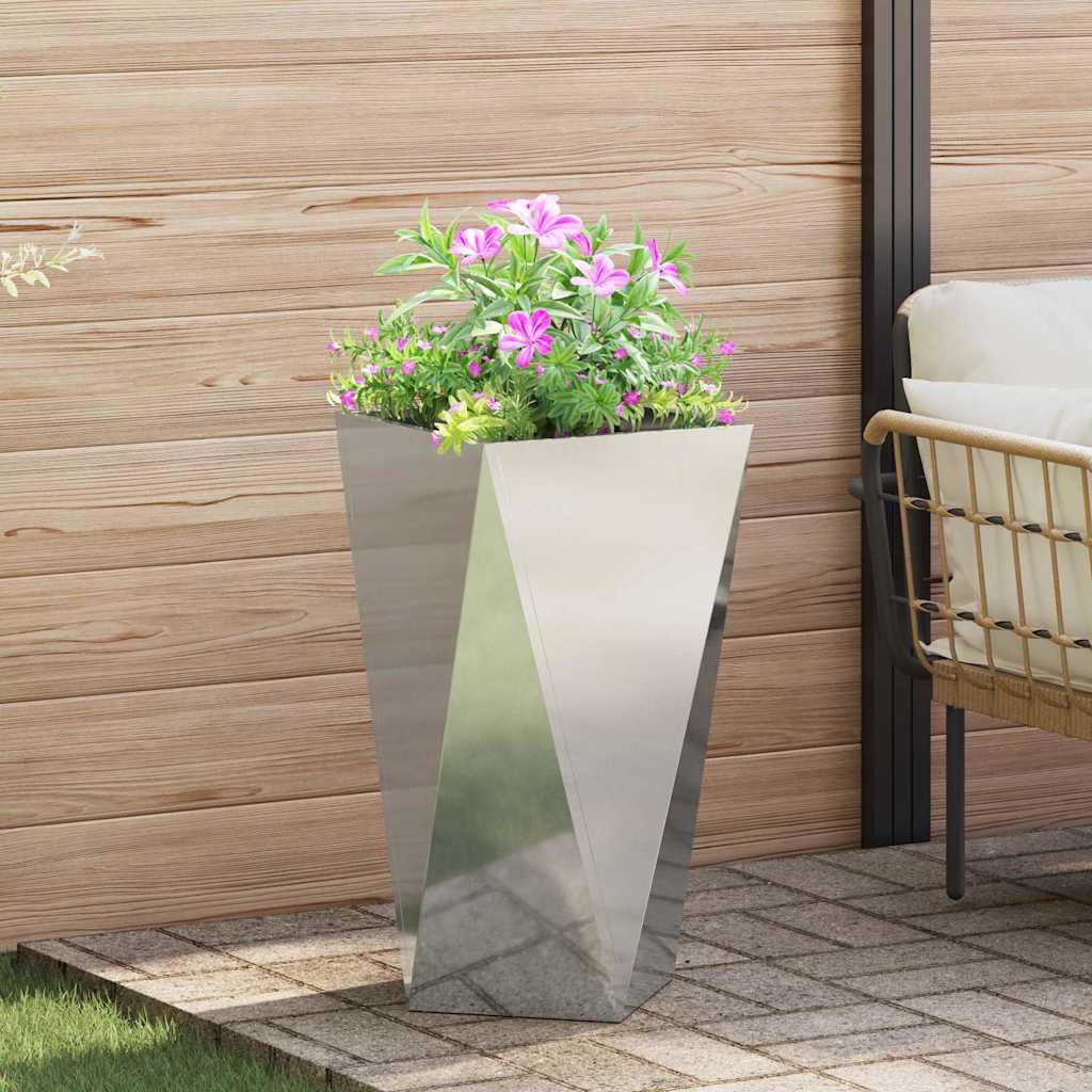 Jardinera 2 Pcs Plateado 40 X 40 X 75 Cm Acero Galvanizado_3