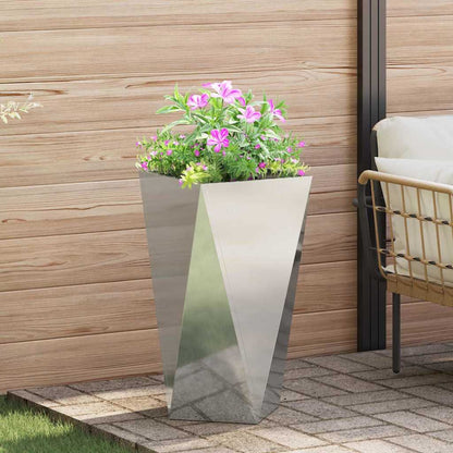 Jardinera 2 Pcs Plateado 40 X 40 X 75 Cm Acero Galvanizado_3