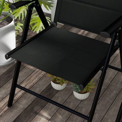 Outsunny Conjunto De 2 Sillas De Camping Plegables 54x67x108 Cm Negro_4
