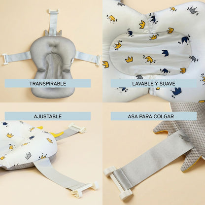 Cojín De Baño Antideslizante Con Estampado De Coronas Para Bebés, Cómodo Y Seguro Bathby_2