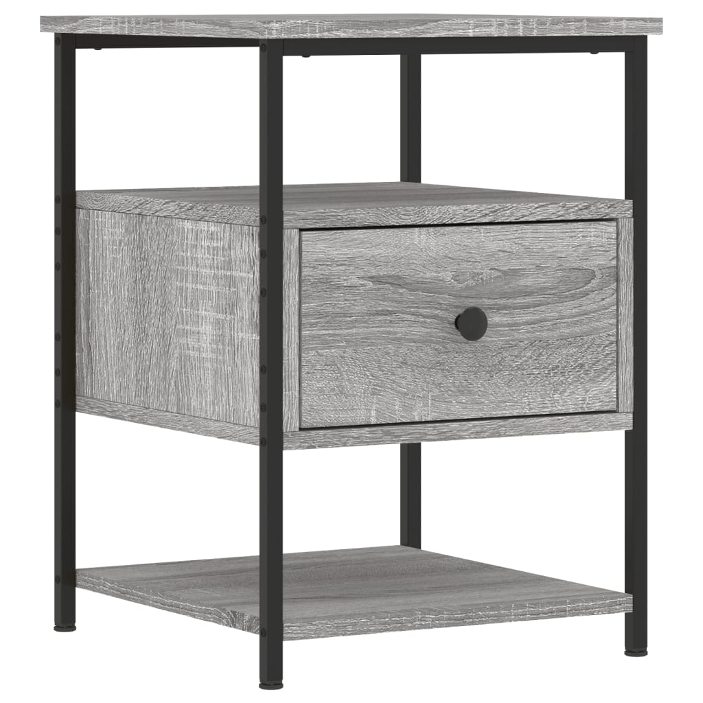 Mesita De Noche Madera De Ingeniería Gris Sonoma 40x42x56 Cm_0