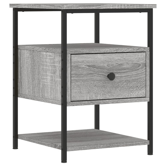 Mesita De Noche Madera De Ingeniería Gris Sonoma 40x42x56 Cm_0