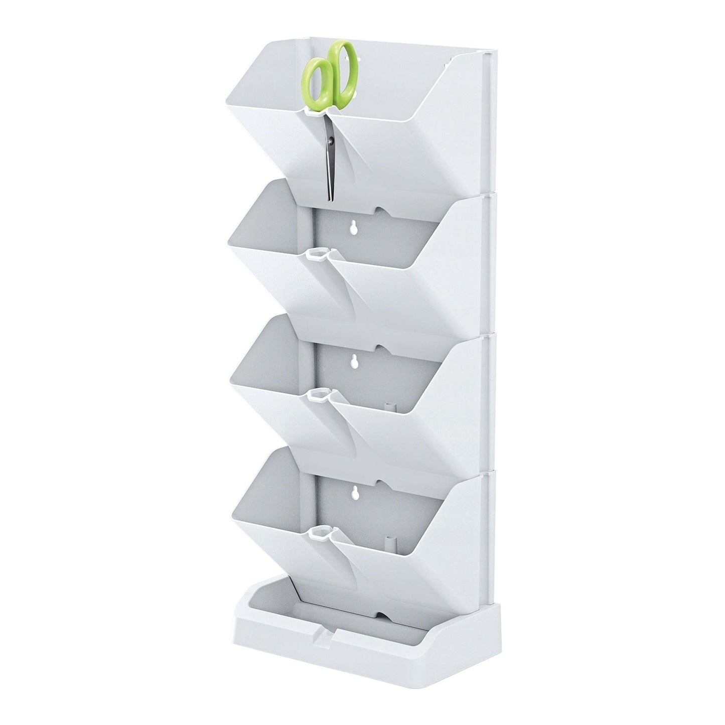 Macetero Vertical Prosperplast Mini Cascade De Plastico En Color Blanco 19,5 (largo) X 11,4 (ancho) X 47,5 (alto) Cm Con Tijeras De Jardin_0