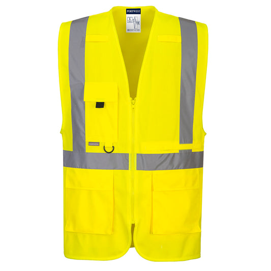 Chaleco Executive De Alta Visibilidad Con Bolsillos Para La Tablet / M / Amarillo_0