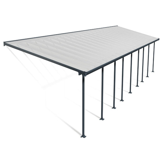 Canopia Feria Marquesina Pérgola De Aluminio 3X12.7 m Gris