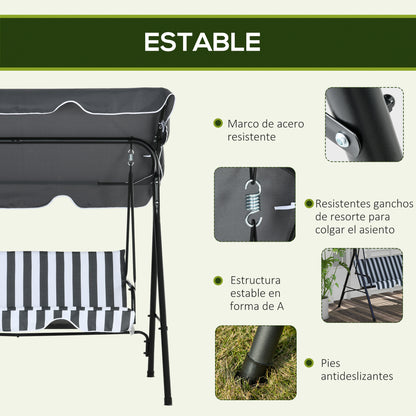Outsunny Columpio De Jardín Exterior De 3 Plazas_4