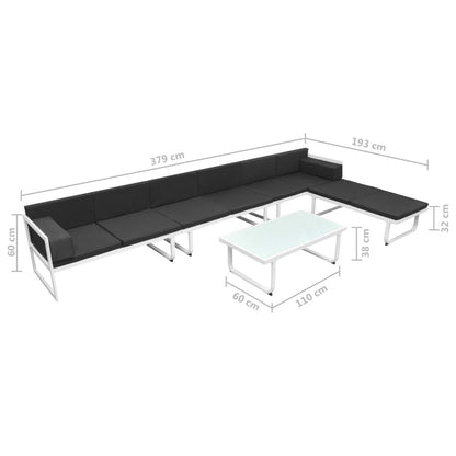 Vidaxl Set De Muebles De Jardín 5 Piezas Textilene Aluminio Negro_2