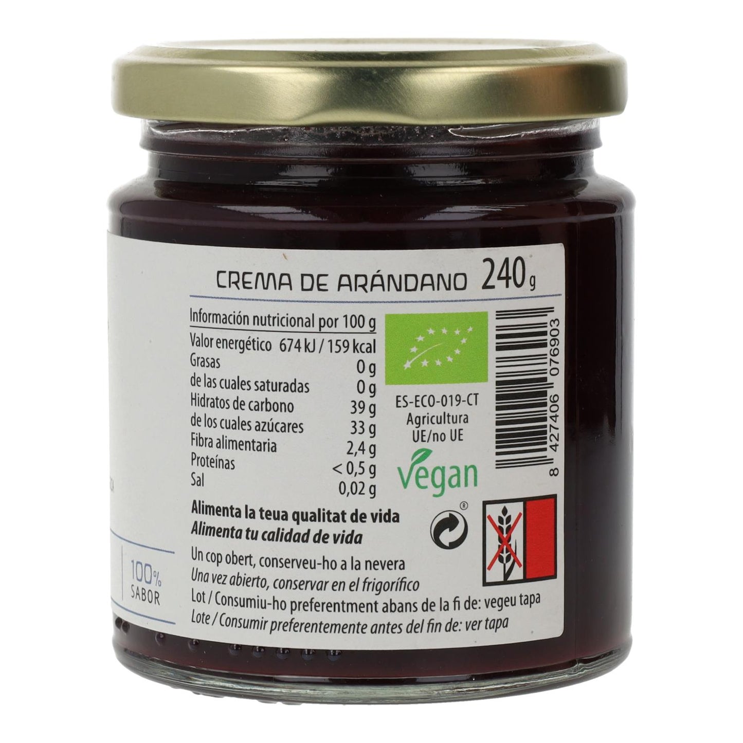 Mermelada de Arándano ECO Cal Valls, 240 g