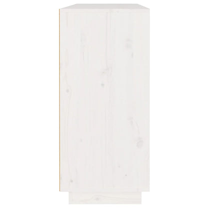 Aparador De Madera Maciza De Pino Blanco 110x34x75 Cm / Vetonek_5