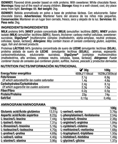 Isowhey - 2kg - Chocolate Blanco - Proteína De Aislado De Suero Isolate - Quamtrax_5