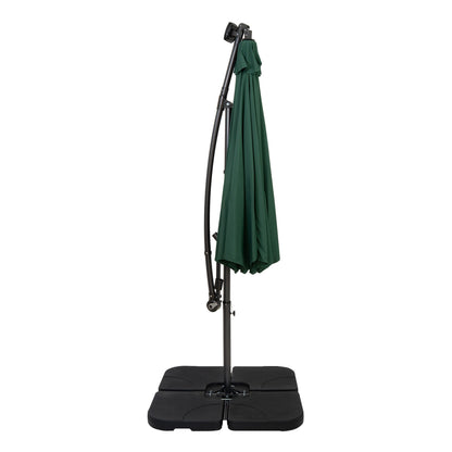 Parasol Excéntrico Led 3 M Con Base Cuadrada – Verde_1