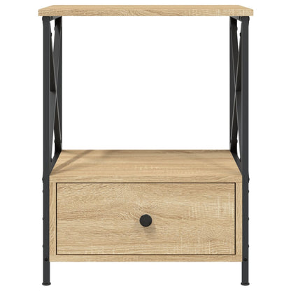 Mesita De Noche Madera De Ingeniería Roble Sonoma 50x41x65 Cm_3