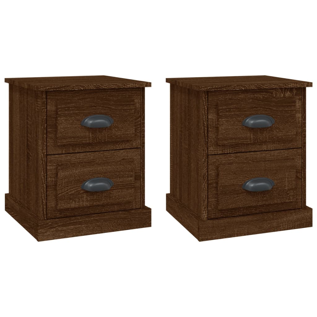 Mesitas De Noche 2 Uds Madera Roble Marrón 39x39x47,5 Cm_0