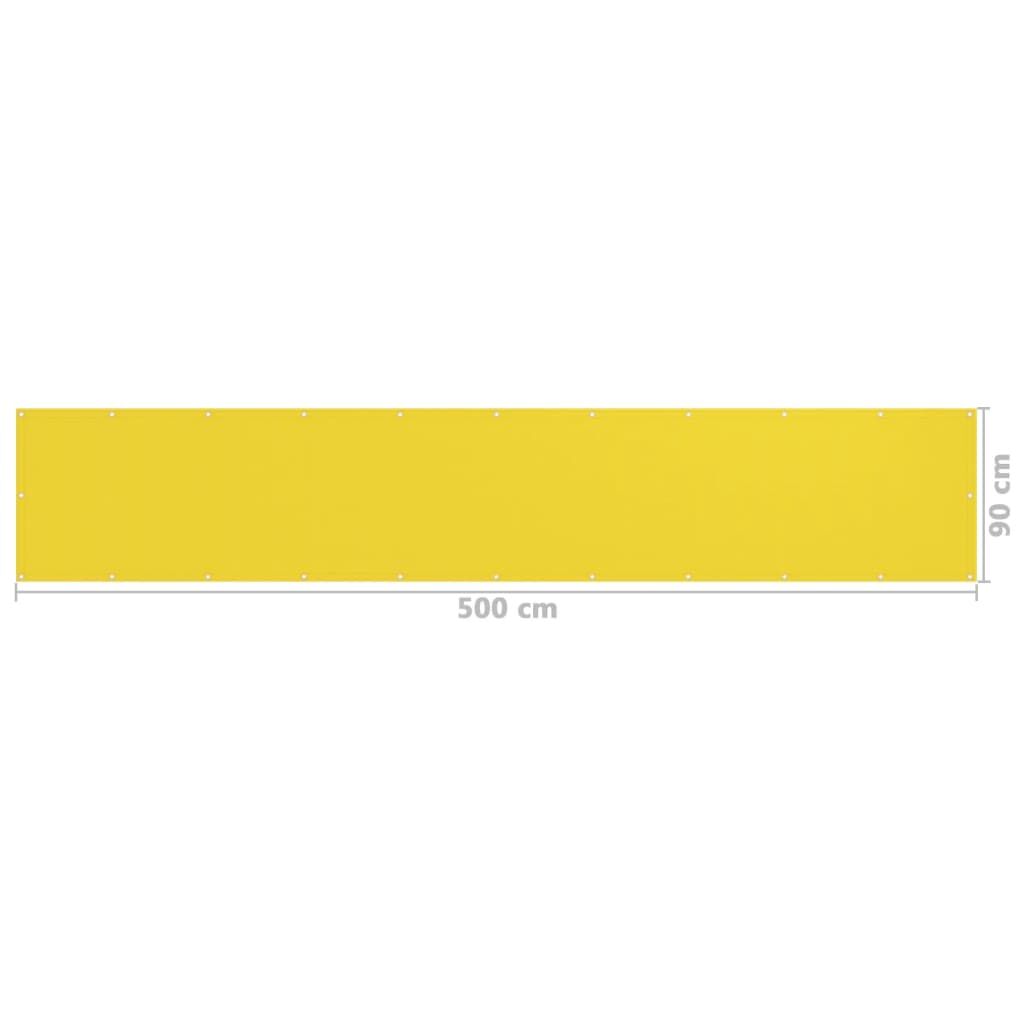 Vidaxl Toldo Para Balcón Hdpe Amarillo 90x500 Cm_4
