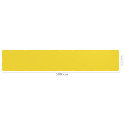 Vidaxl Toldo Para Balcón Hdpe Amarillo 90x500 Cm_4