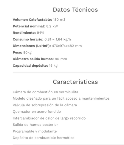 Fabricalor Estufa De Pellets Élite 8 Blanco Ventilada_1