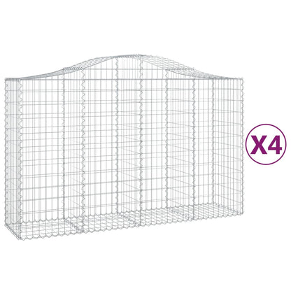 Cestas De Gaviones 4 Uds Forma De Arco Hierro 200x50x120/140 Cm_0