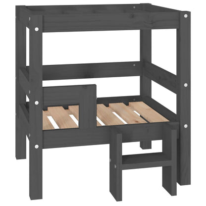 Vidaxl Cama Para Perros Madera Maciza De Pino Gris 55,5x53,5x60 Cm_0