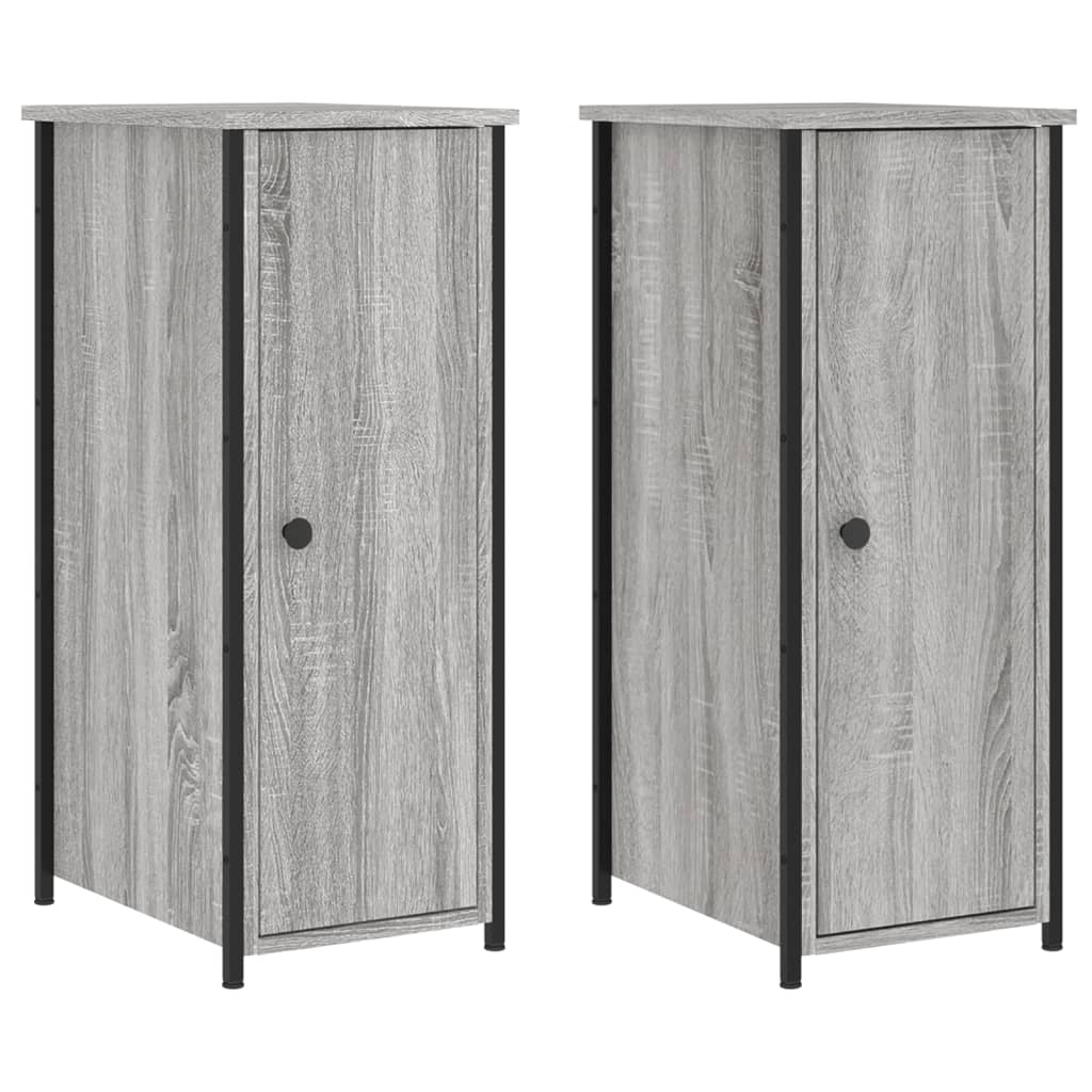 Mesitas Noche 2 Uds Madera Ingeniería Gris Sonoma 32x42x80 Cm_0