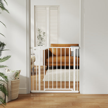 Pawhut Barrera De Seguridad Para Niños Y Perros Ancho De 76-88 Cm Blanco_3