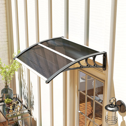 Outsunny Marquesina Exterior Para Puertas Y Ventanas 100x75 Cm Negro_4