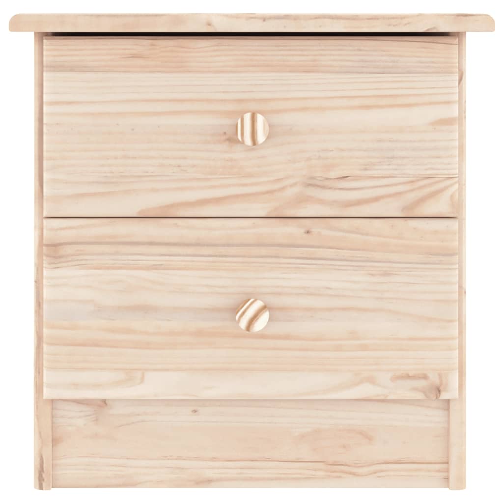 Mesita De Noche Alta Madera Maciza De Pino 41x35x41 Cm_1