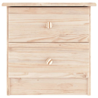 Mesita De Noche Alta Madera Maciza De Pino 41x35x41 Cm_1