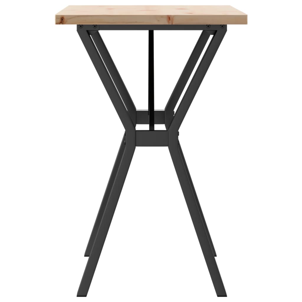 Mesa De Comedor Marco Y Madera Maciza Pino Y Acero 80x50x75,5cm_3