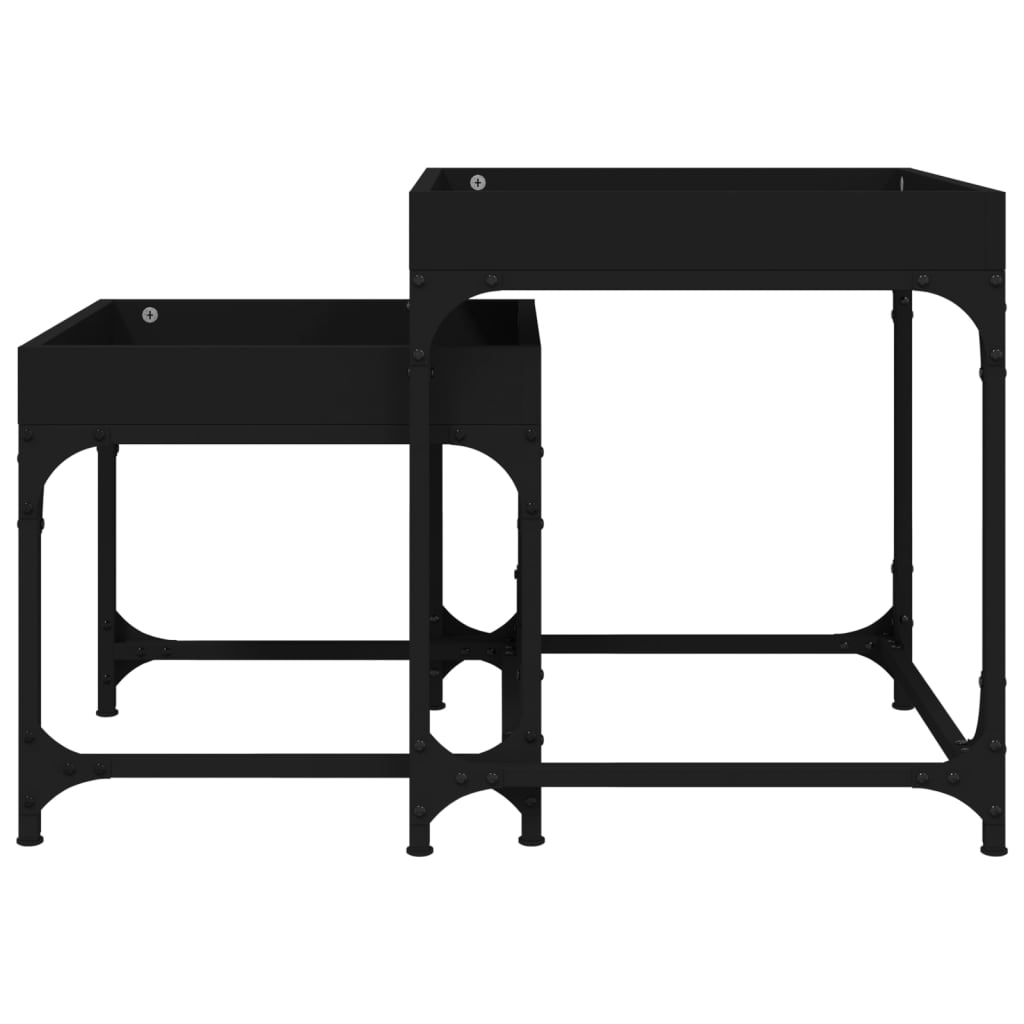 Mesitas Auxiliares 2 Uds Madera Contrachapada Negra_4