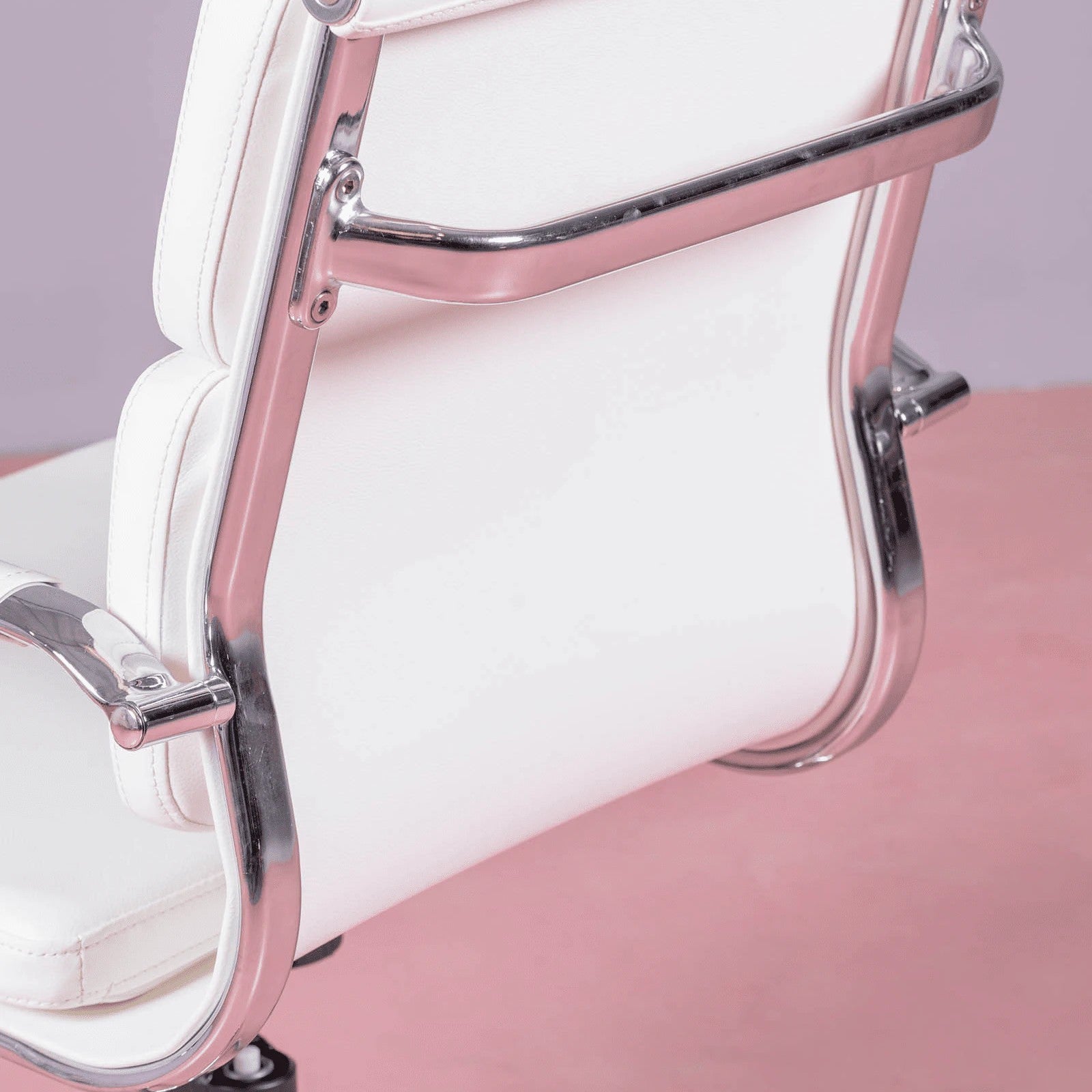 Silla De Escritorio Con Ruedas Y Respaldo Acolchado En Polipiel - Alu S_4