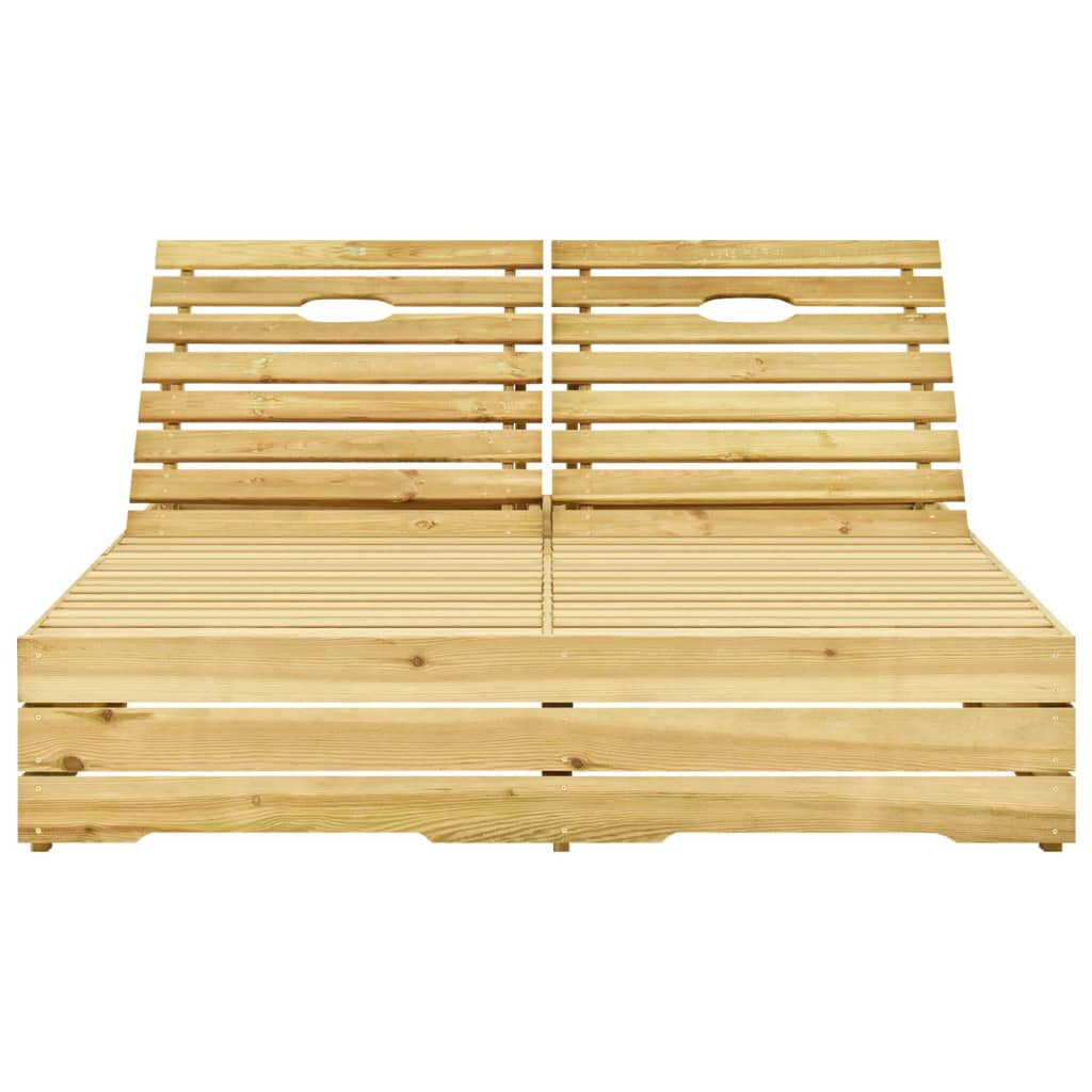 Vidaxl Tumbona Doble Y Cojines Beige Madera Pino Impregnada_3