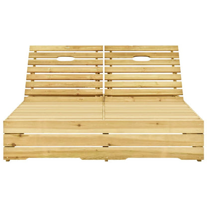 Vidaxl Tumbona Doble Y Cojines Beige Madera Pino Impregnada_3
