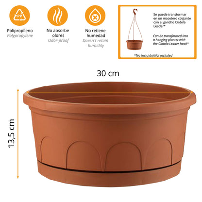 Maceta Tipo Cuenco Ø Cm 30 Con Platillo_2