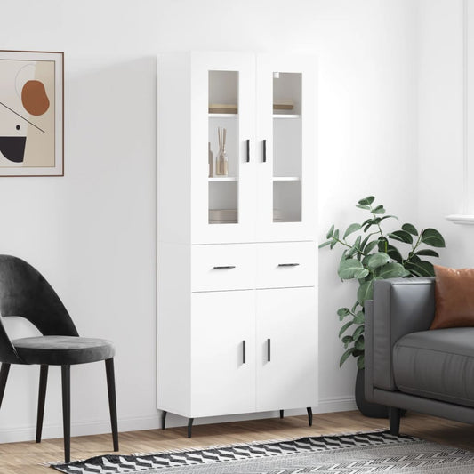 Aparador Alto Madera Contrachapada Blanco 69,5x34x180 Cm_0