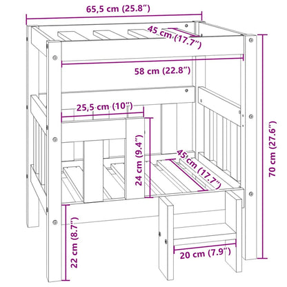 Vidaxl Cama Para Perros Madera Maciza Pino Marrón Miel 65,5x50,5x70 Cm_2