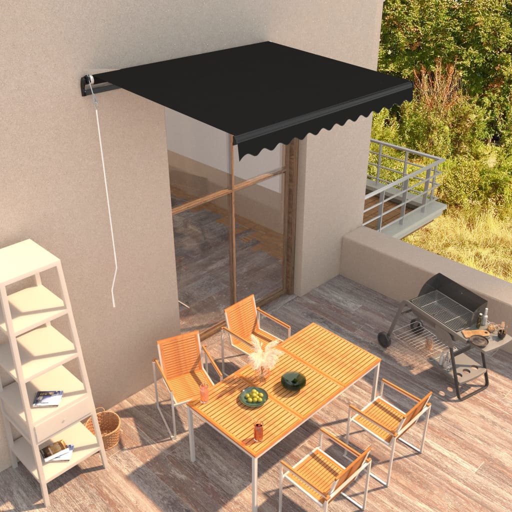 Toldo Retráctil Manual Gris Antracita 300x250 Cm_1